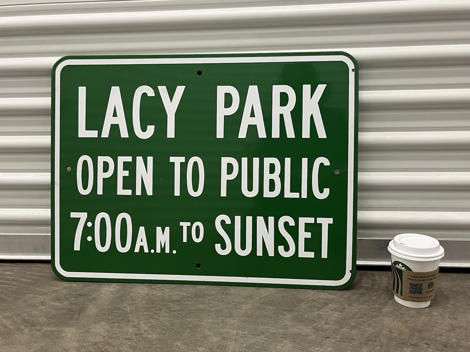LACY PARK Porcelain sign SAN MARINO, CA BEAUTIFUL  Sign!!!