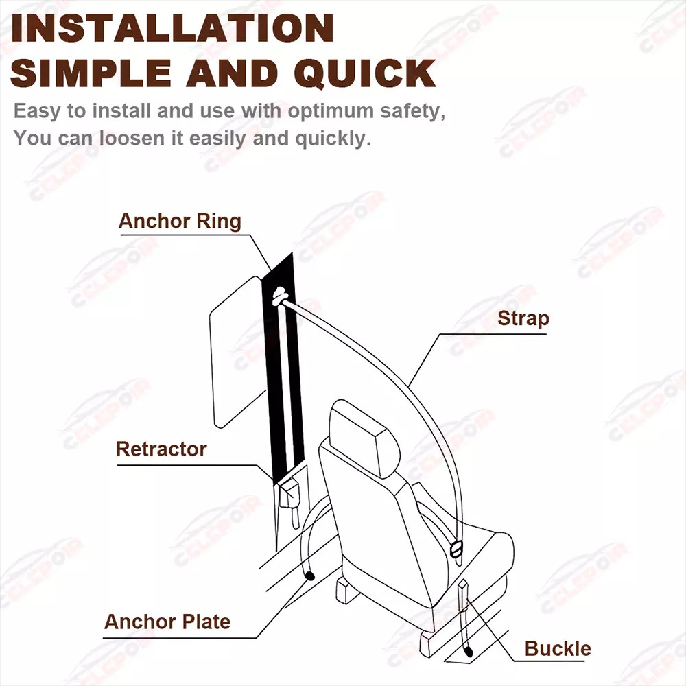 2X Genuine Chevrolet-Cavalier 3 Point Safety Adjustable Seat Belt Strap Car USA
