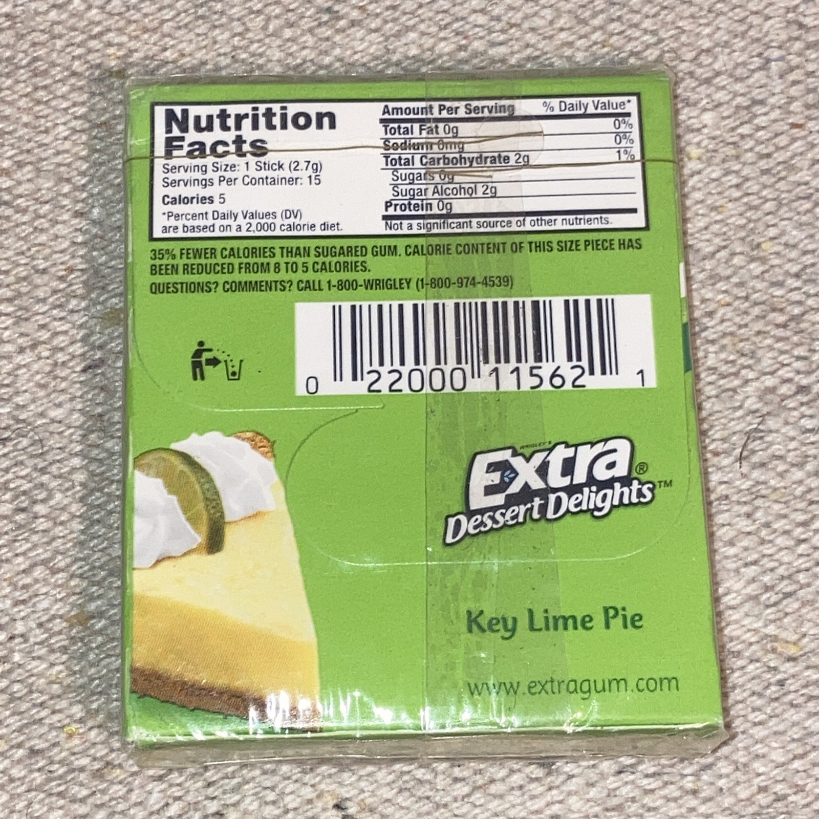 Wrigley’s Key Lime Pie Extra Dessert Delights Chewing Gum Sealed 2 New Packs
