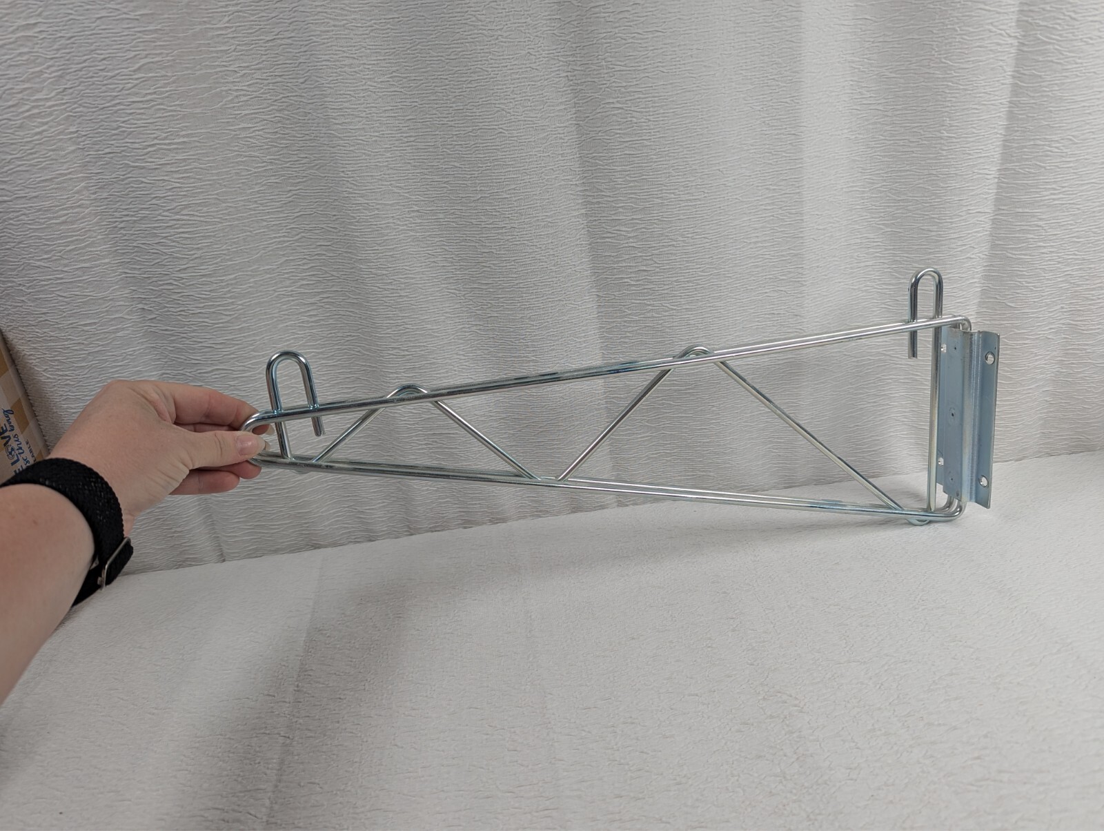 Heavy Duty Chrome Restaurant Wire Shelf Wall Bracket - 19 inch - 2 Pack