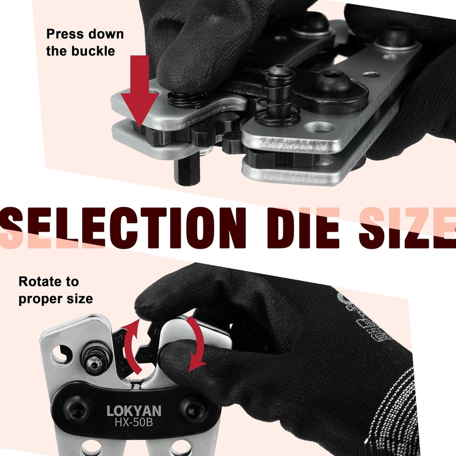 Battery Cable Lug Crimping Tool Kit for AWG 10-1/0, Electrical Lug Crimper