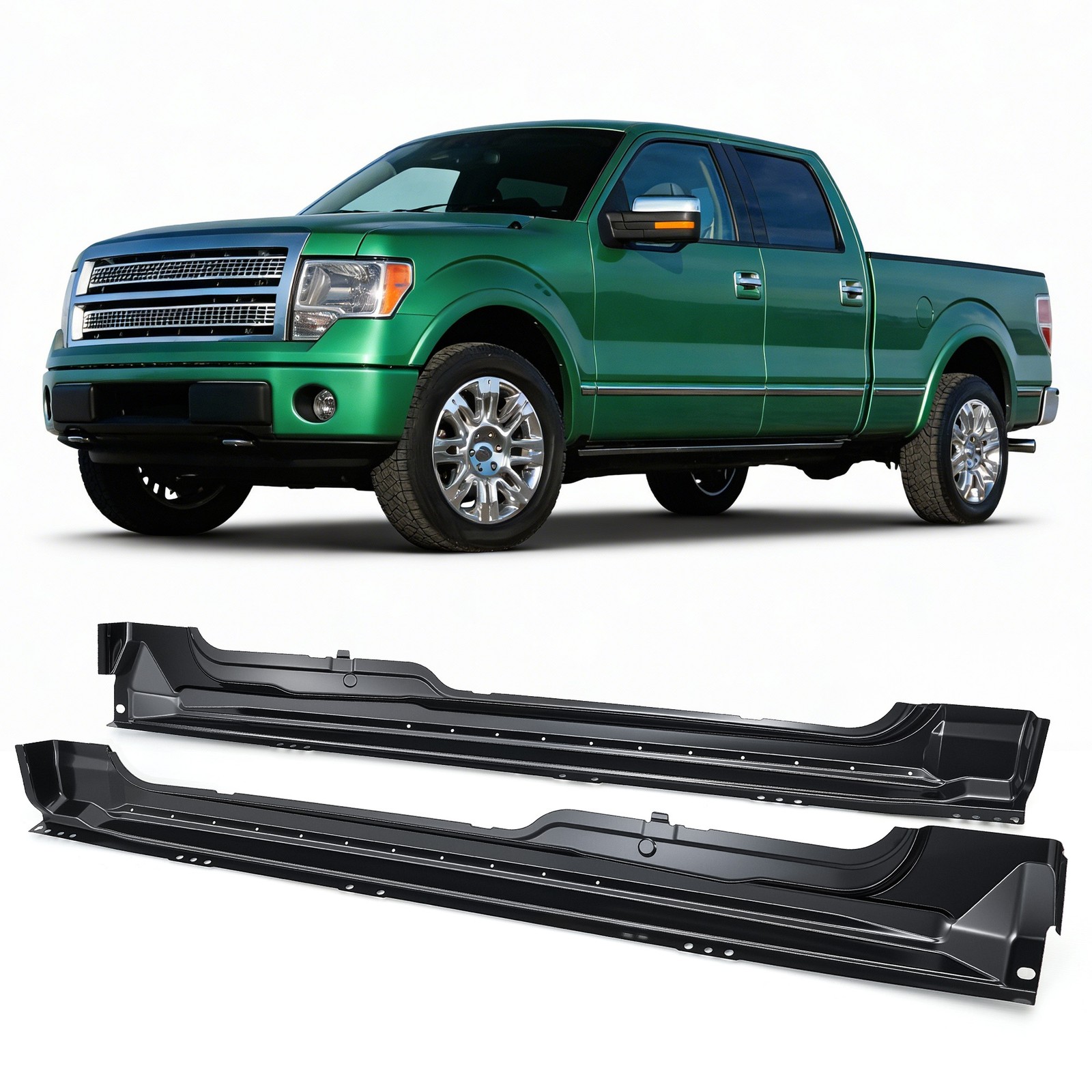 Rocker Panel Replacements Fits 2009-2014 Ford F-150 Extended / Super Cab L&R