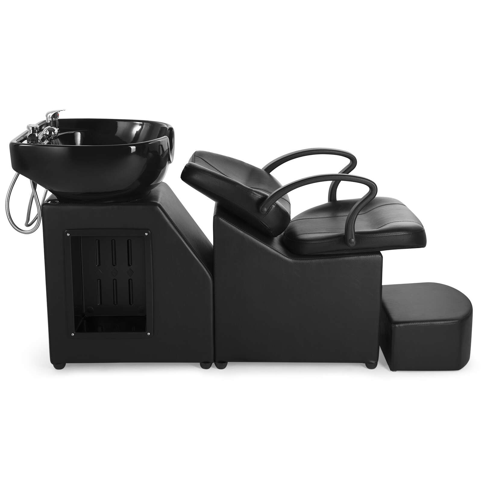 Barber Backwash Unit Shampoo Chair Ceramic Bowl Sink Beauty Salon Spa w/Footrest