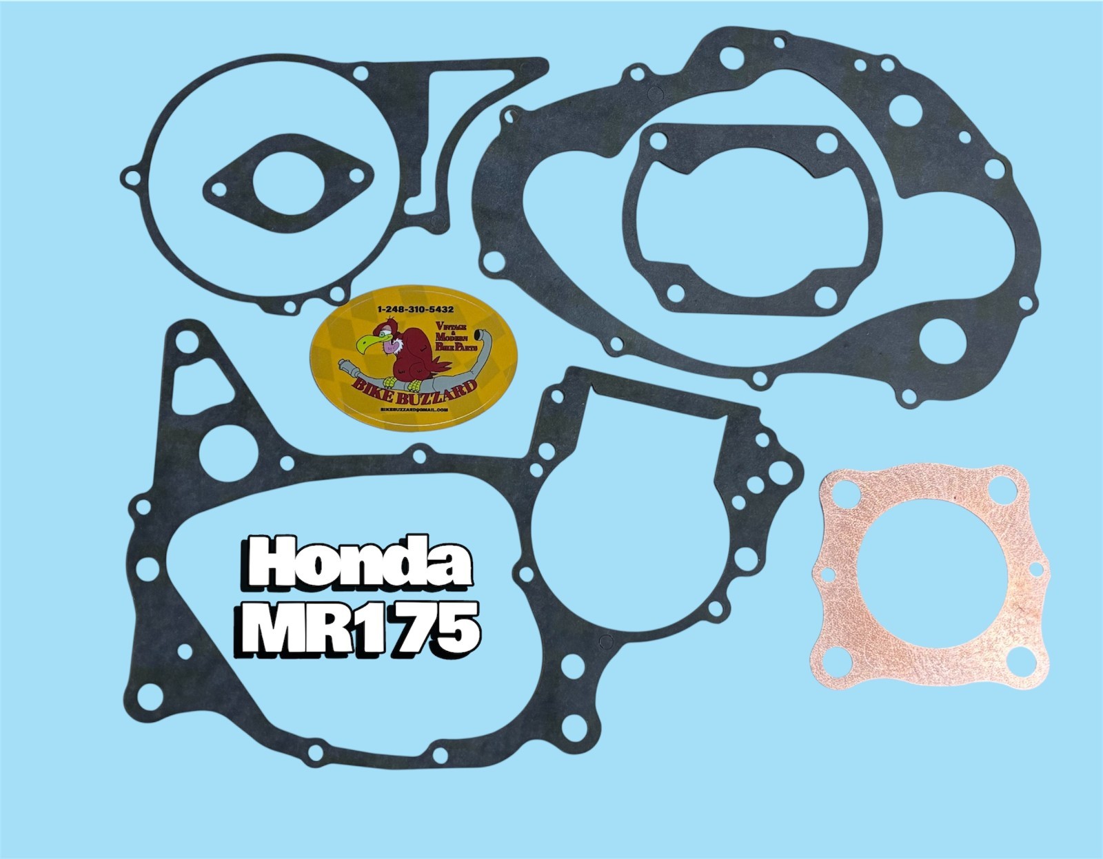Honda Elsinore MR175 MR 175 Engine GASKET Set 1975-1977 ( 6 Gaskets ) NEW!
