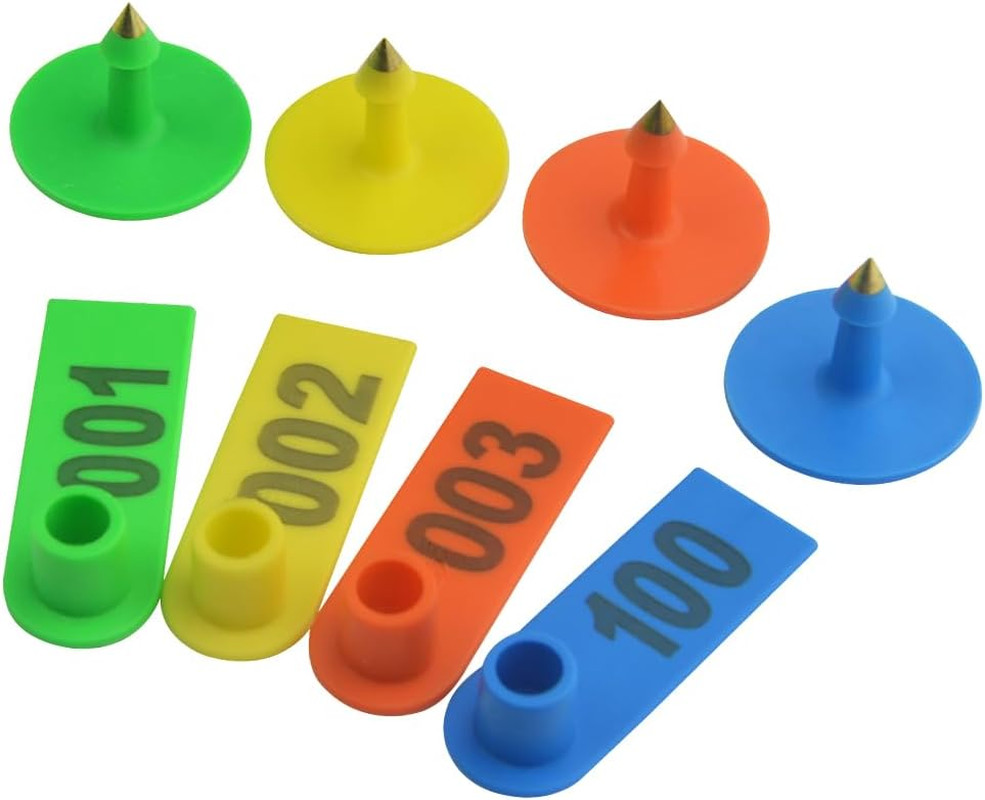 WMYCONGCONG 400 PCS 1-100 Plastic Livestock Ear Tag Animal Tag for Goat Sheep Pi