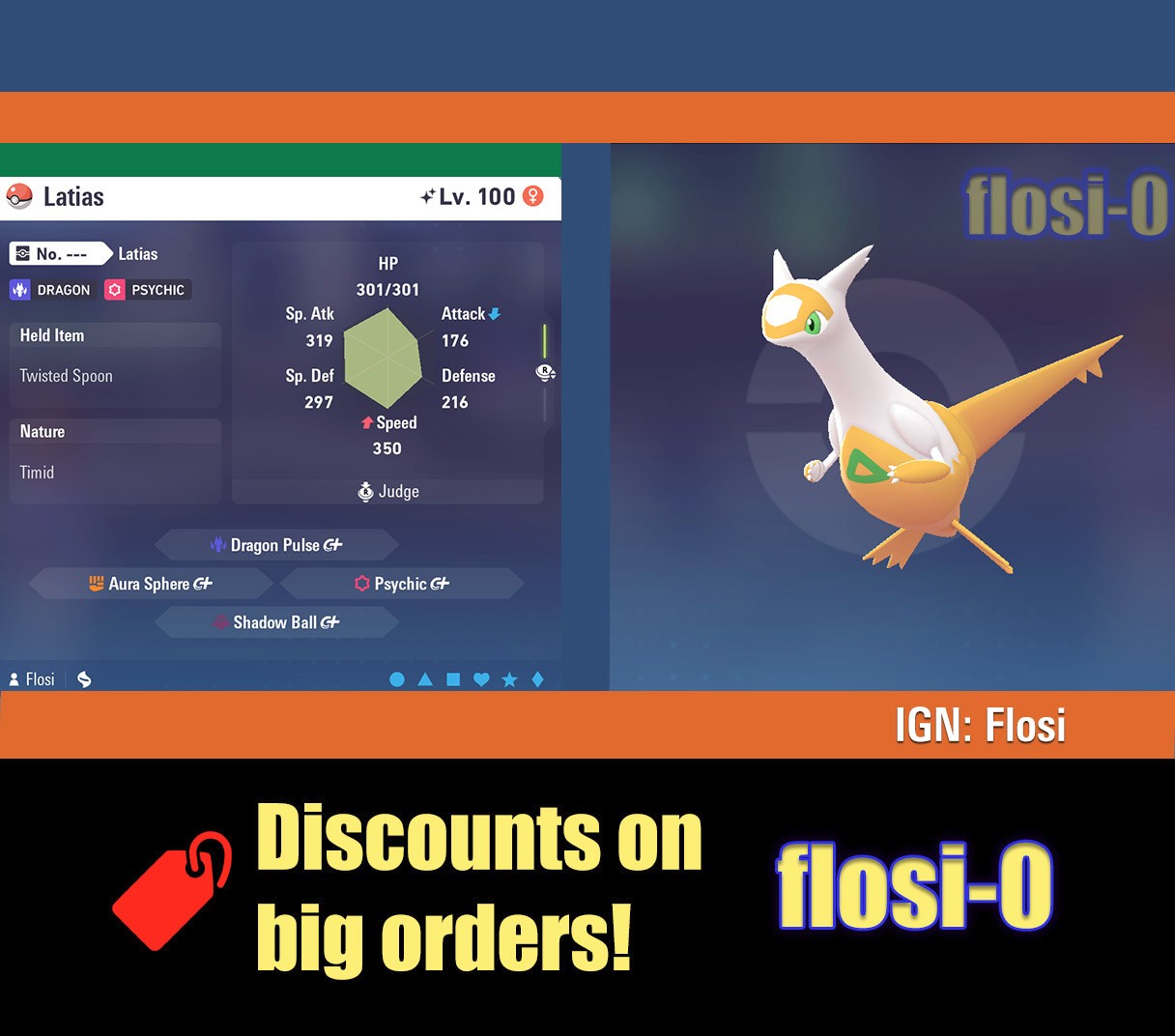 6IV Shiny Latias Pokemon Legends ZA (Legends Z-A)