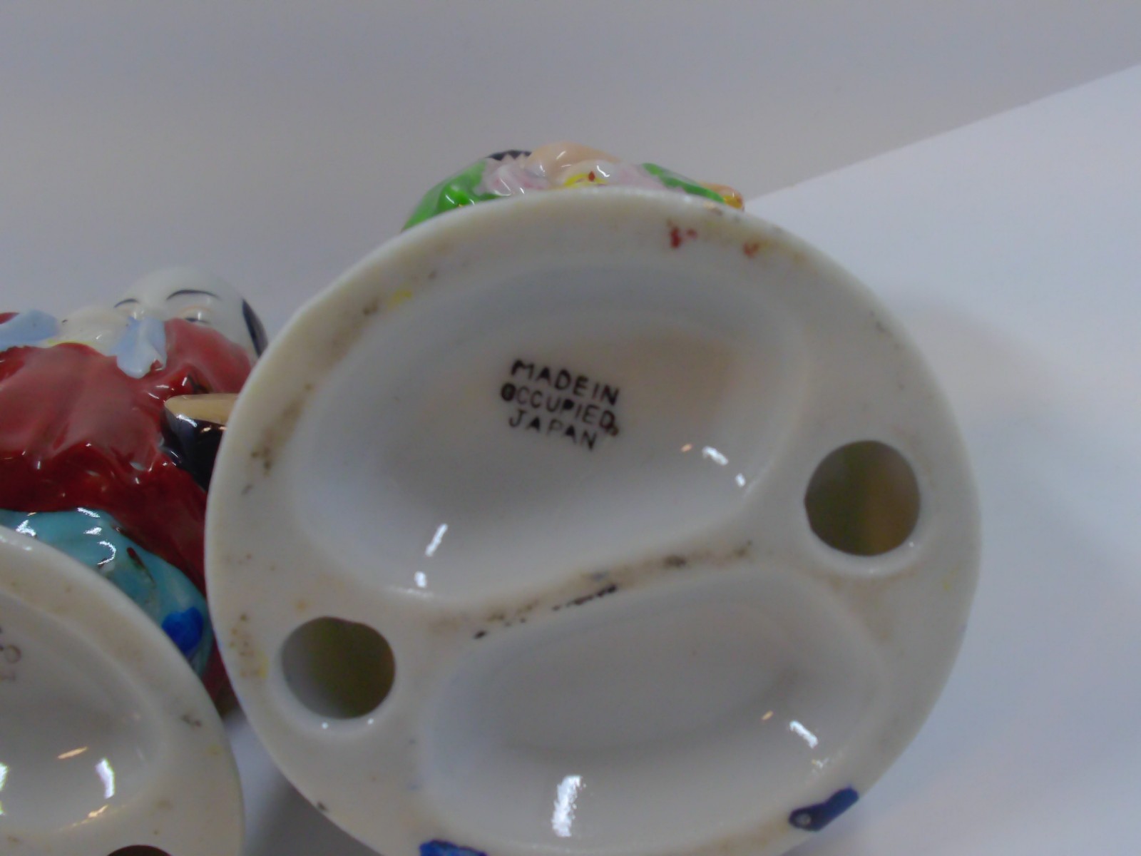 2 1940's Asian Boy & Girl Figurines Hand Painted Occupied Japan - Chinoiserie -