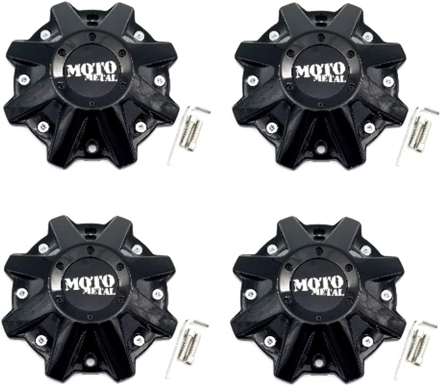 Moto Metal 4 pack MO479L214GBO Wheel Center Caps Gloss Black MO970