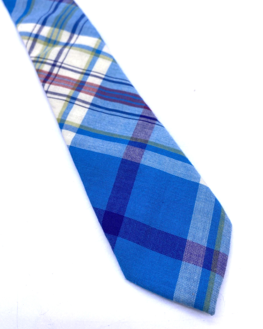Crewcuts Tie J Crew Kids Boys Necktie Blue Plaid Tartan Check Preppy 42" Long