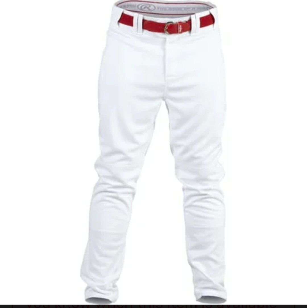 New Rawlings PRO150 Mens Baseball Pants Solid White Semi-Relaxed NWT -  XL & 2XL