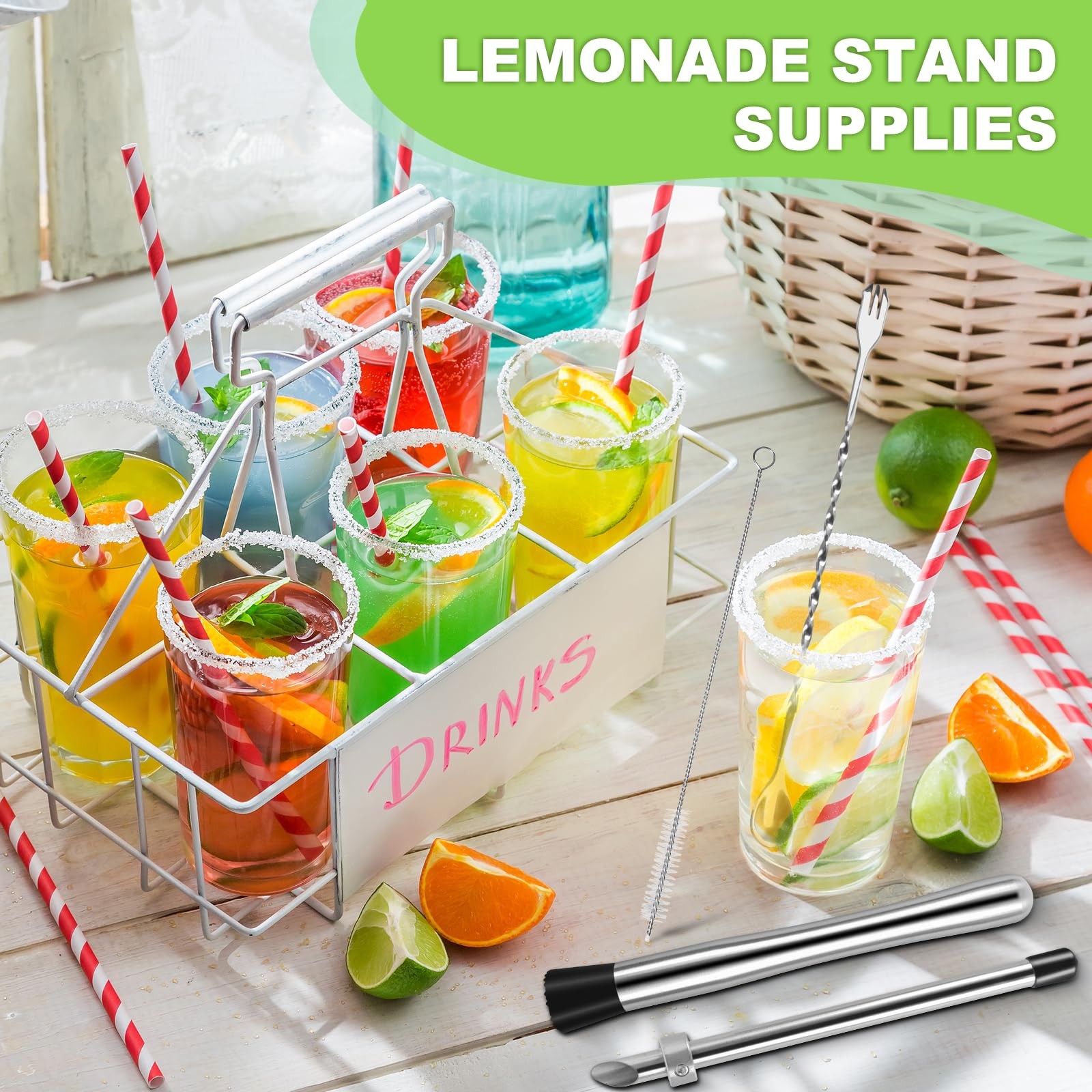 4Pcs Muddler for Cocktails, 10" and Long Handle Bar m, Silver