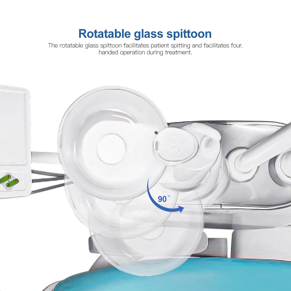 Unidad de Silla Dental Sillon Motor DC Cuero Duro PU/Unidad Dental Portátil 4H