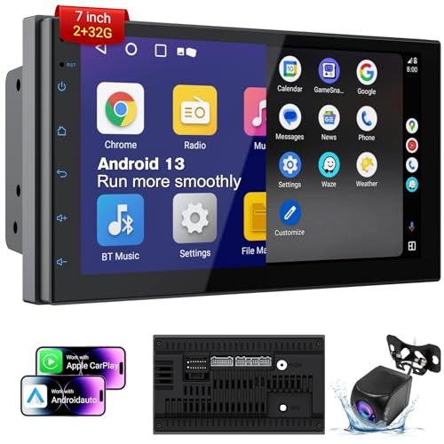 Double Din Car Stereo with 7" HD Touchscreen | CarPlay & Android Auto | Backup
