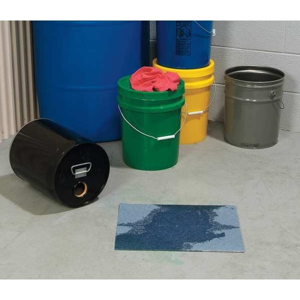 Pig Blu101 Sorbent Pad, 34 Gal, 15 In X 19 In, Universal, Blue, 100 Pk