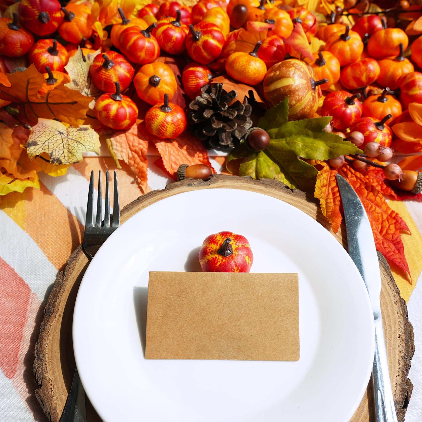 Winlyn 64 Pcs Mini Fall Artificial Harvest Pumpkins Orange 1.4 inches,