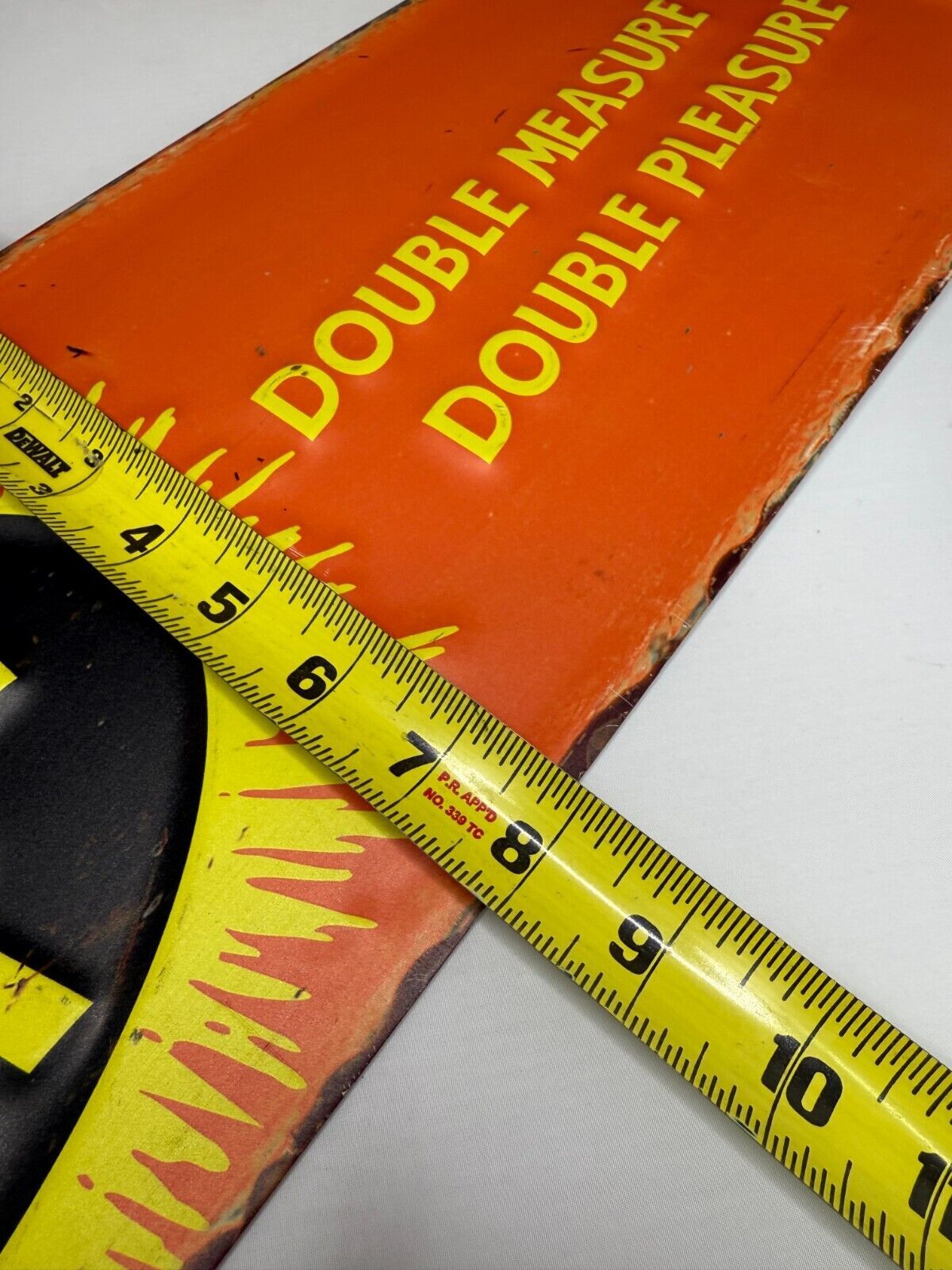 "DOUBLE COLA" EMBOSSED METAL ADVERTISING SIGN, (26"x 8") AWESOME SIGN