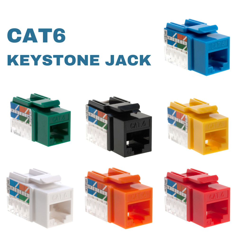 CAT6 Keystone Jack 8P8C 110 Punchdown RJ45 Ethernet 45 Degree Plug Pack LOT