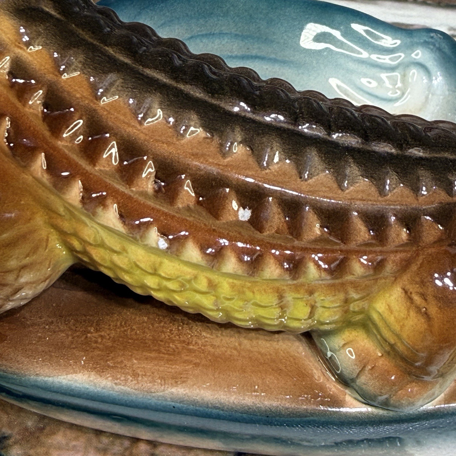 Vintage Florida Souvenir Ashtray Trinket Alligator Ceramic Hand Painted