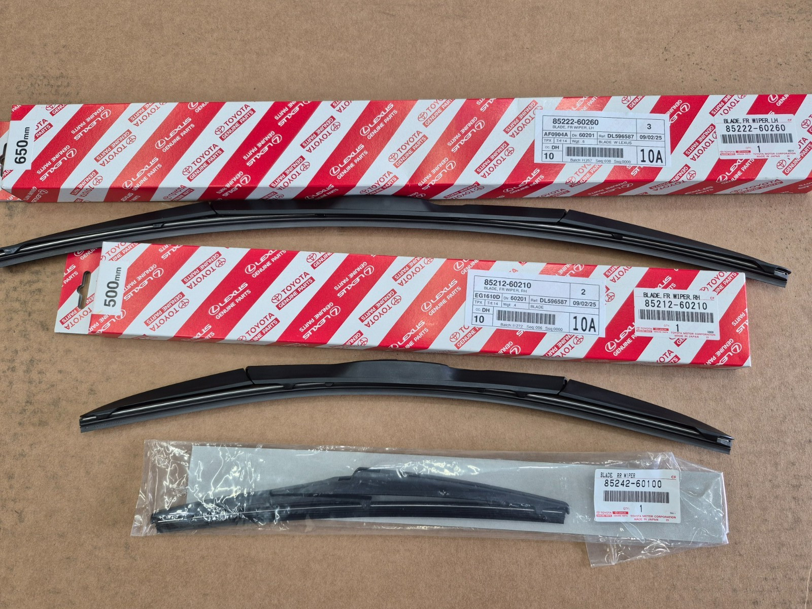 LEXUS OEM FACTORY FRONT AND REAR WIPER BLADE SET 2015-2023 GX460