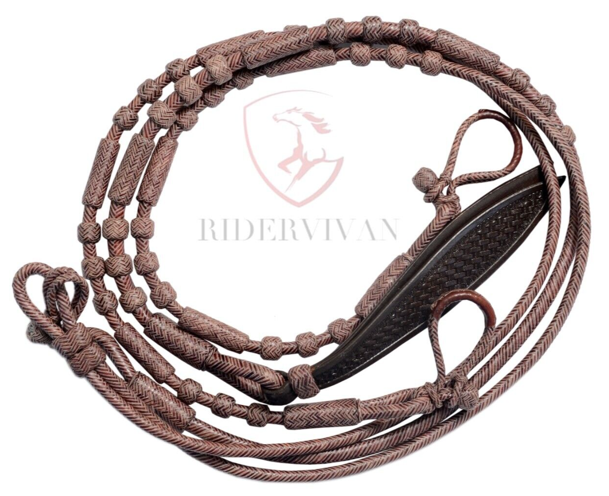 Romal Reins Chestnut Cherry,20 plait Romel Reins Oklahoma Style,55" Romal Reins,