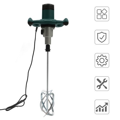 1800w Concrete Mortar Mixer Cement Grout Plaster Stirrer Double Paddle Mixer USA