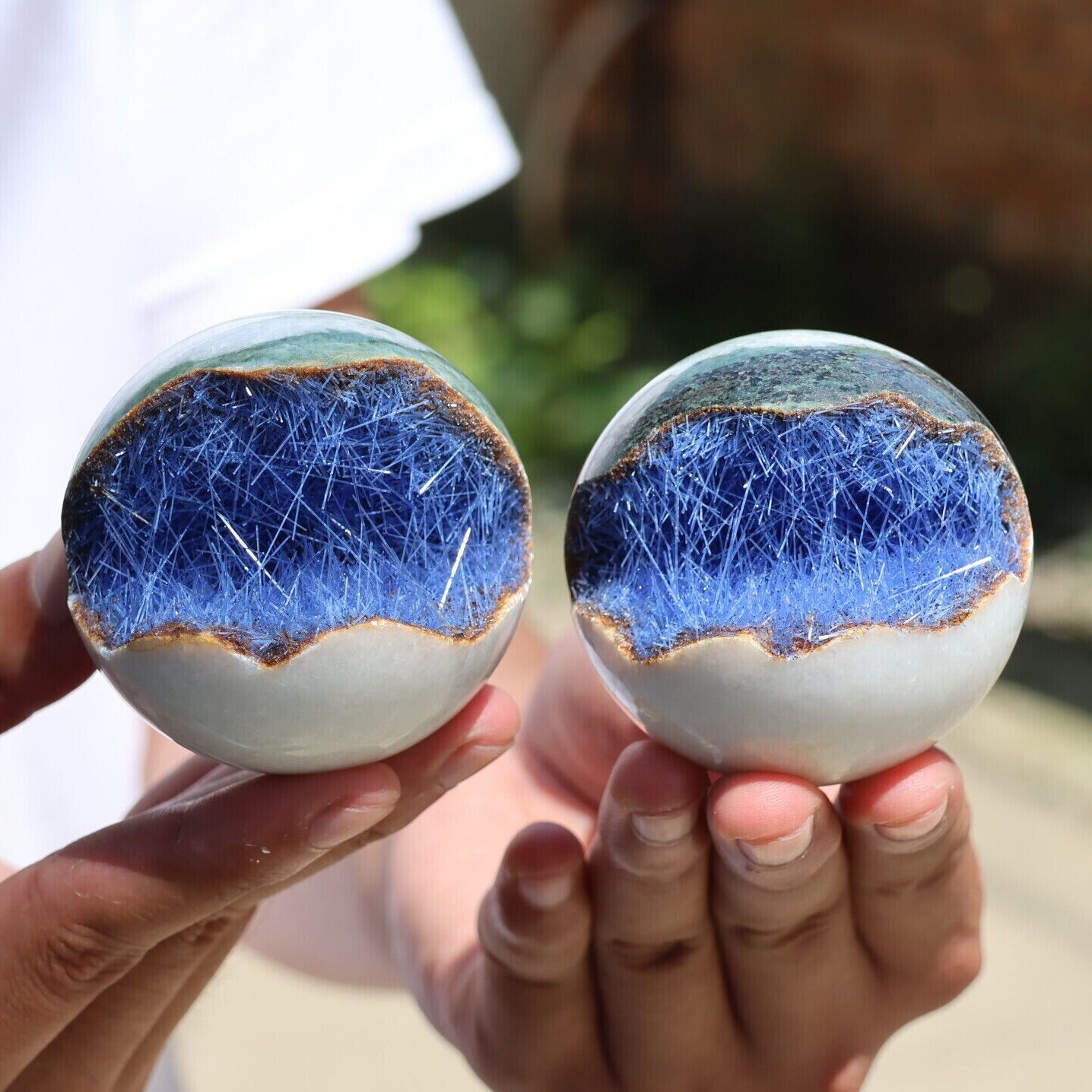 Blue Natural Goethite Crystal Quartz Energy Ore Healing Mineral Specimen