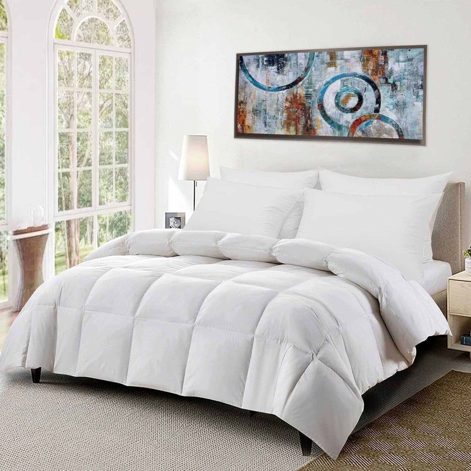 Flat Ultra Thin Bed Pillows King Size Pillow Set of 2 Extra Soft Down Alternativ