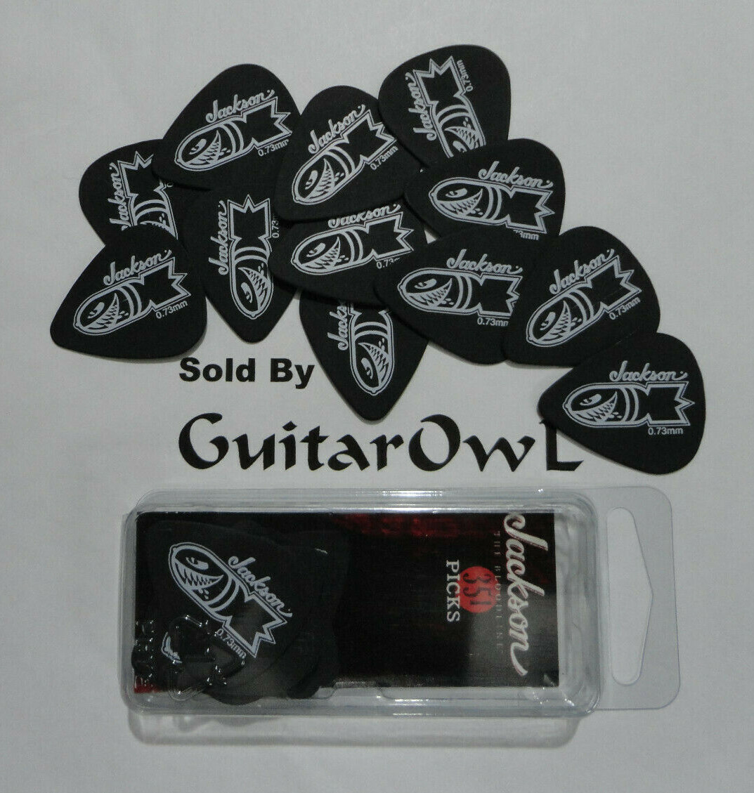 JACKSON MEDIUM GUITAR PICKS 351 Black Bomb Pick .73mm  12 picks 298-7351-800