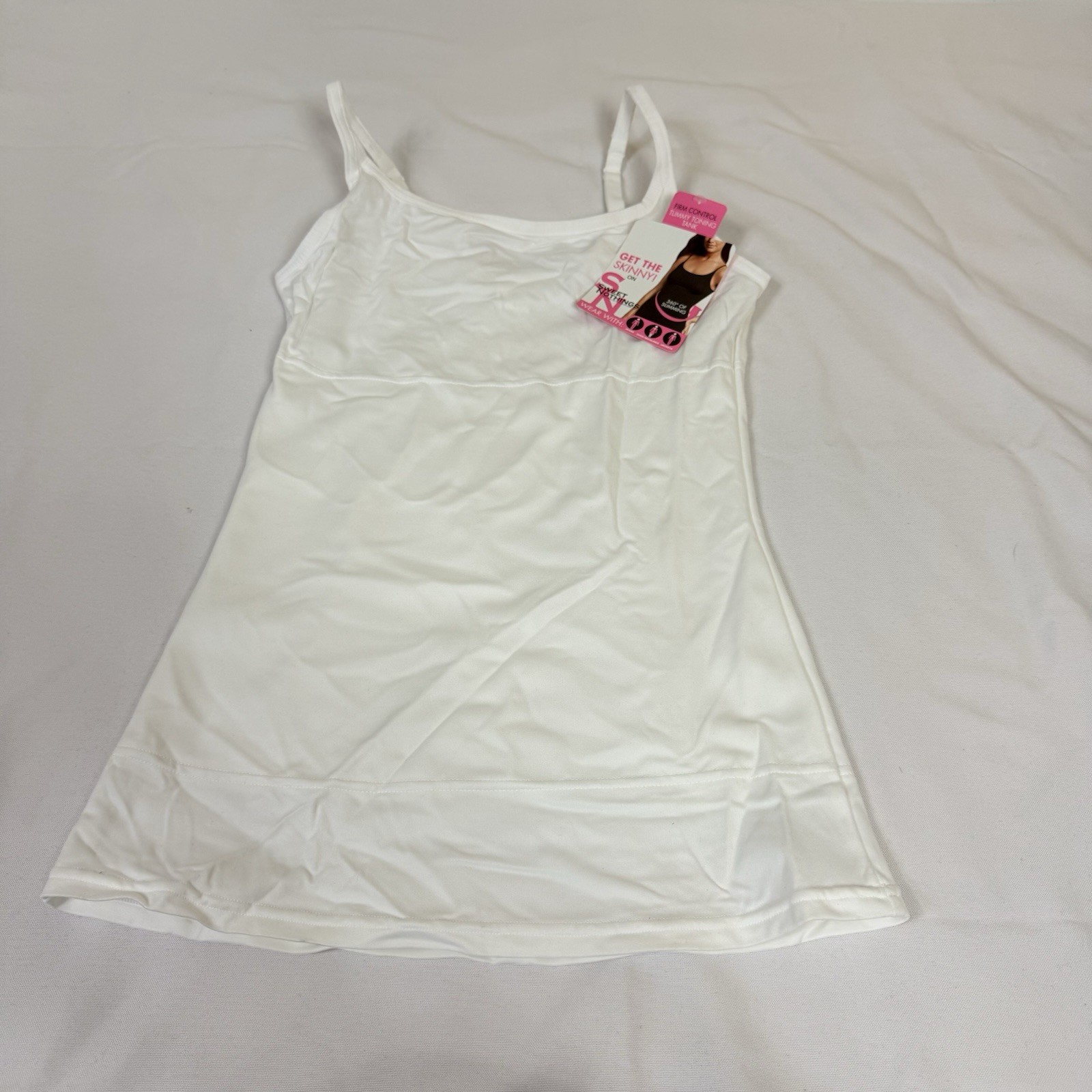 Maidenform Sweet Nothings Firm Control Tummy Toning Tank Slimming Cami White S