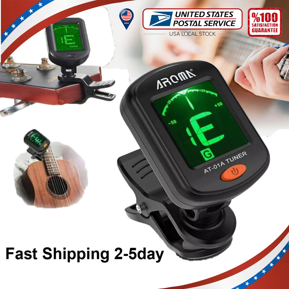 LCD Clip On Chromatic Acoustic Electric Guitar Bass Ukulele Banjo Violin Tuner