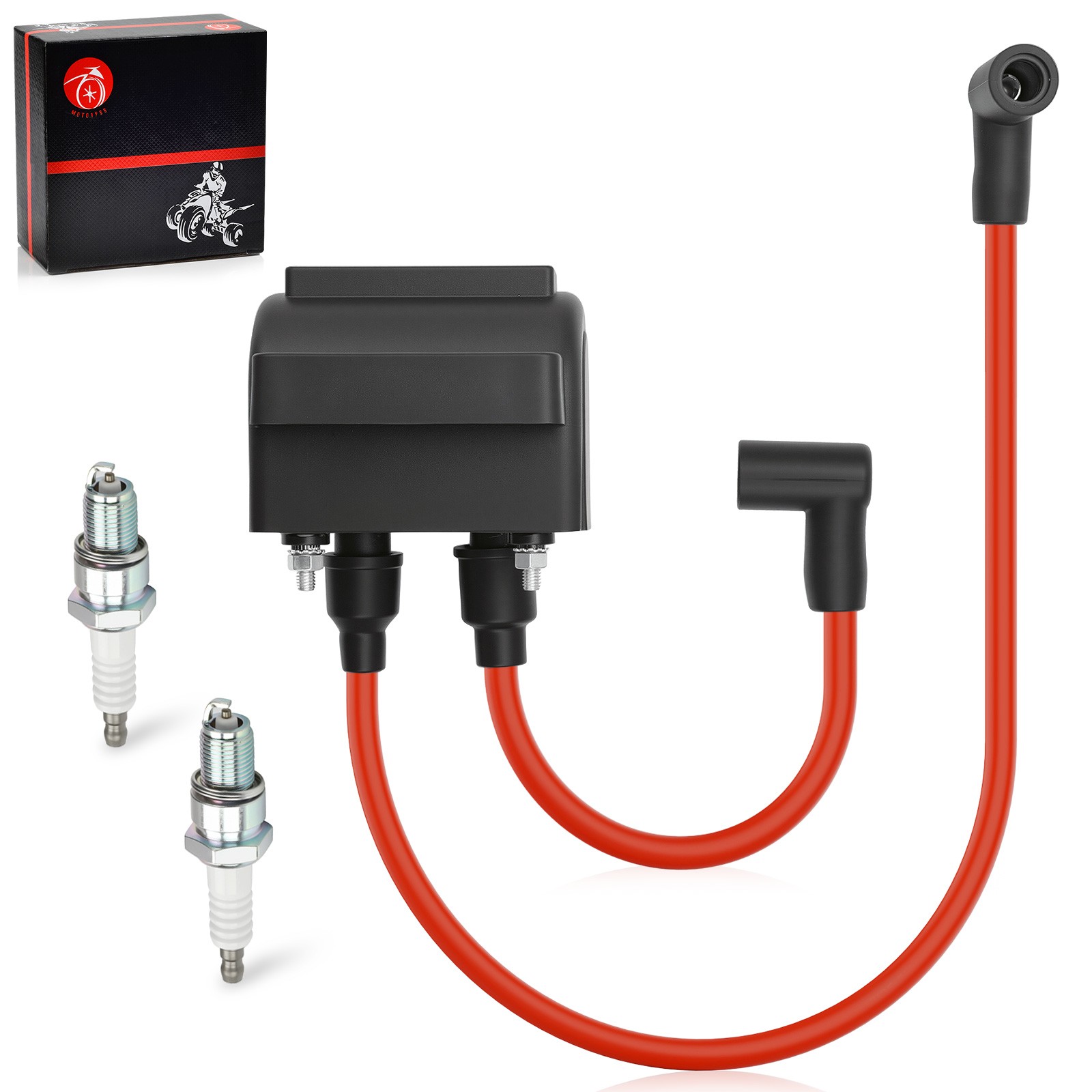 Ignition Coil + Spark Plug Wire Cap for Softail Custom FXSTC FXST 1985 1986-1999