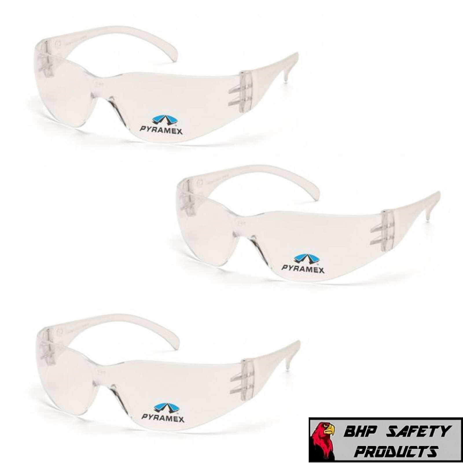 (3 PAIR) PYRAMEX INTRUDER READER SAFETY GLASSES BIFOCAL 1.5 CLEAR LENS S4110R15