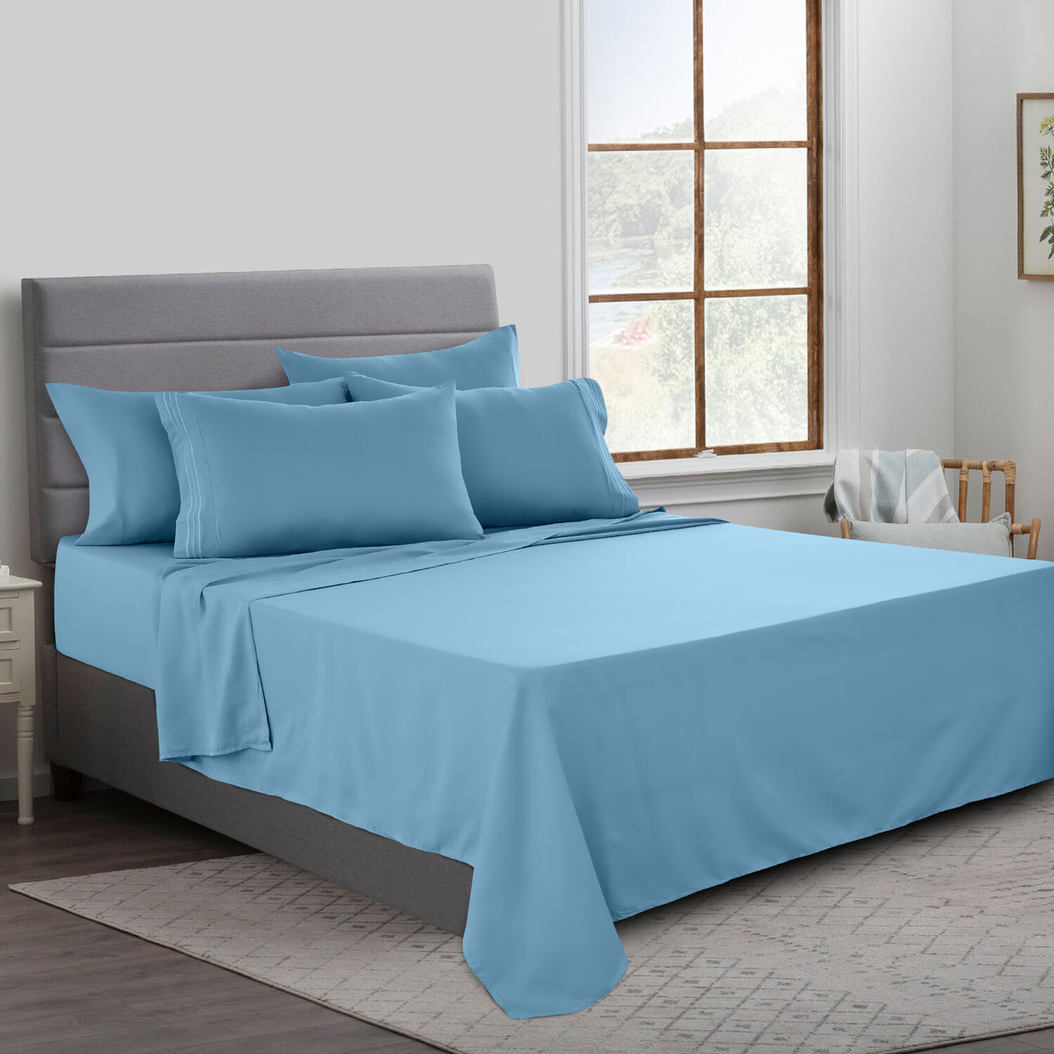 Bed Sheet Set 6 Piece Bedding Comfort Microfiber Deep Pocket 1800 Series Sheets