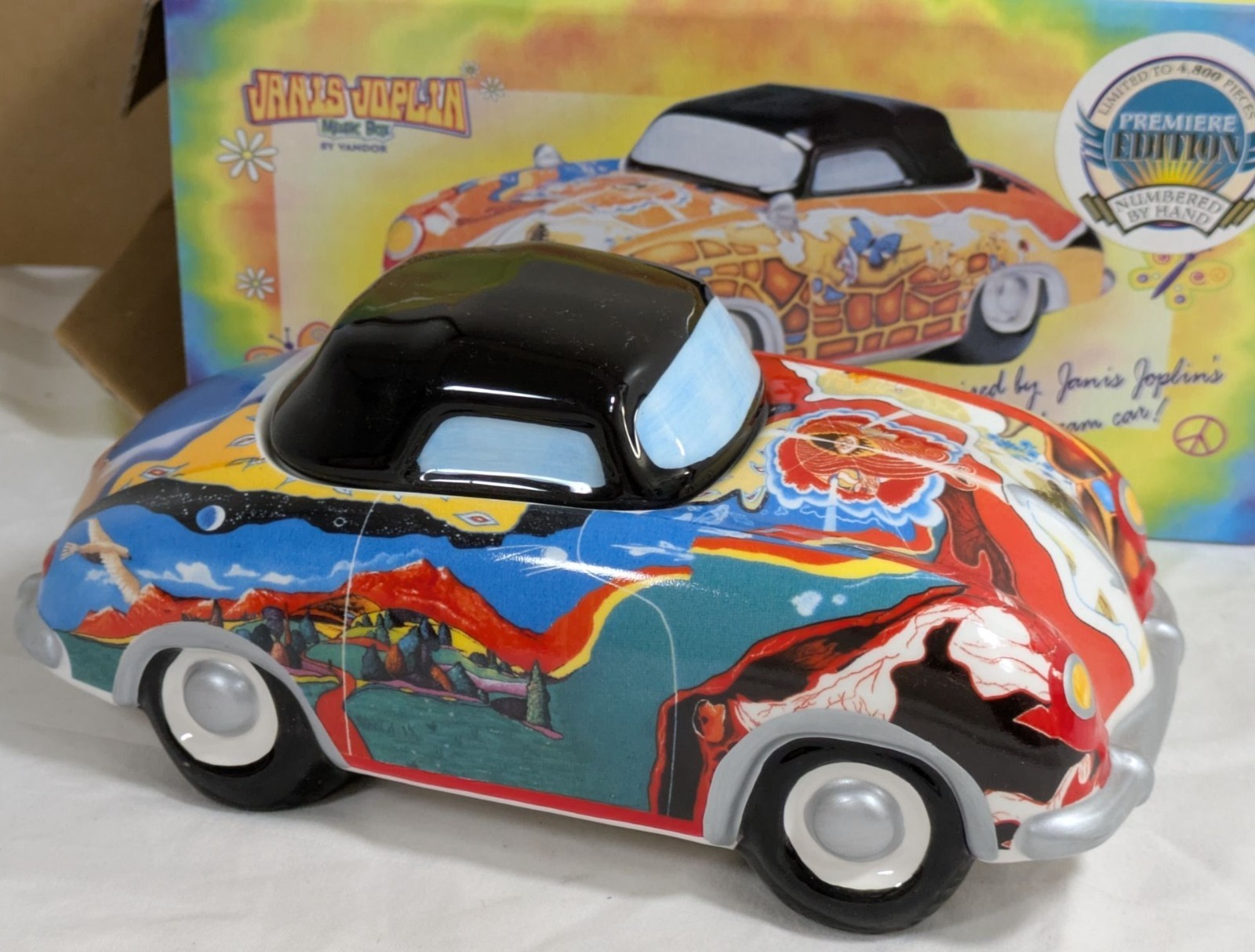Janis Joplin 1964 356 Porsche Cabriolet Music Box Jar Tune Mercedes Benz Ceramic