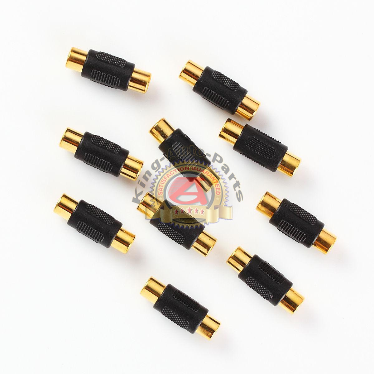 10pcs AV RCA Audio Video Female to Female Coupler Connector changer Gold Plated