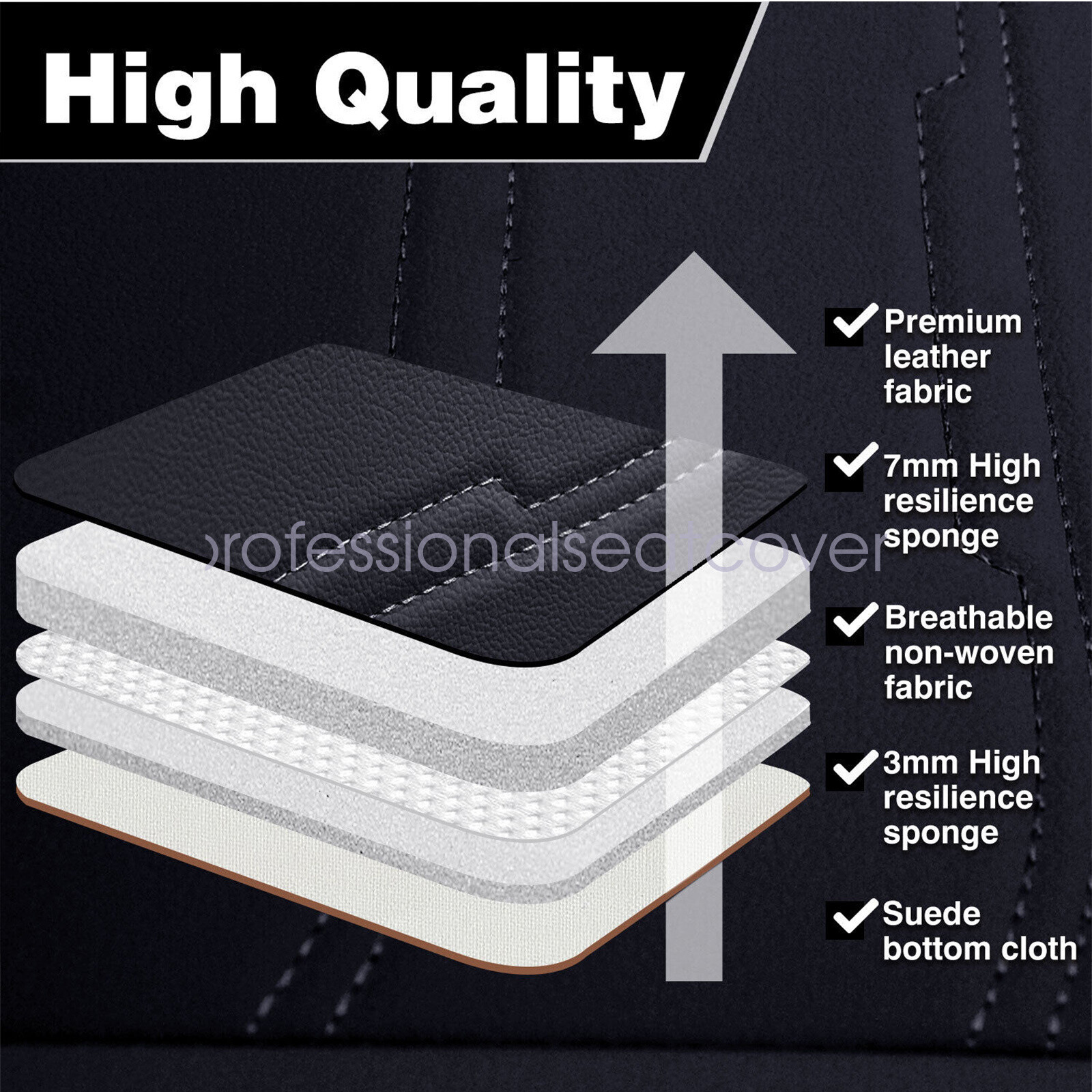 For Nissan Rogue 2010-2023 Full Set Car 5-Seat Covers Waterproof Leather Cushion