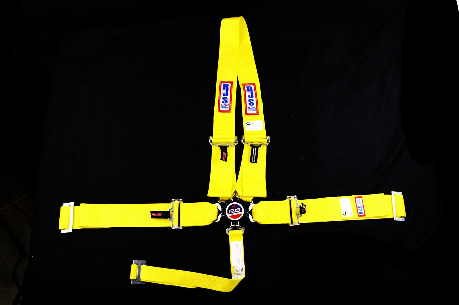 RJS RACING SFI 16.1 CAM LOCK DRAGSTER HARNESS U ROLL BAR YELLOW 1029506