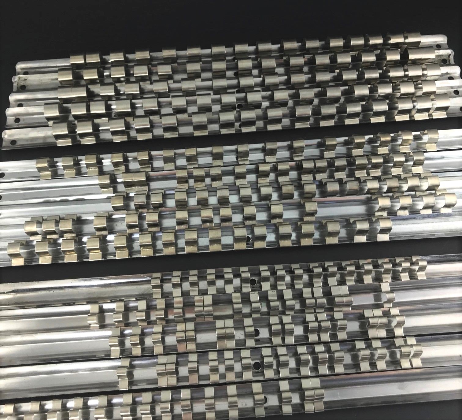 15pcs Socket Rails 1/4" 3/8" 1/2" 16 Clip On Rail Tool Organizer Storage US SHIP