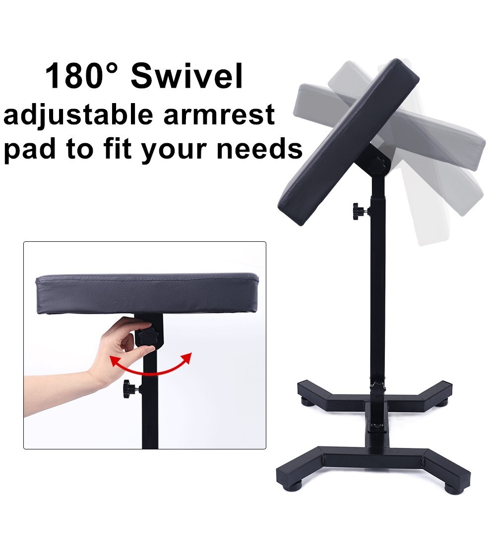 Tattoo Armrest Heavy Duty Adjustable Height and Angle Pad Size 13.78"x9.13"