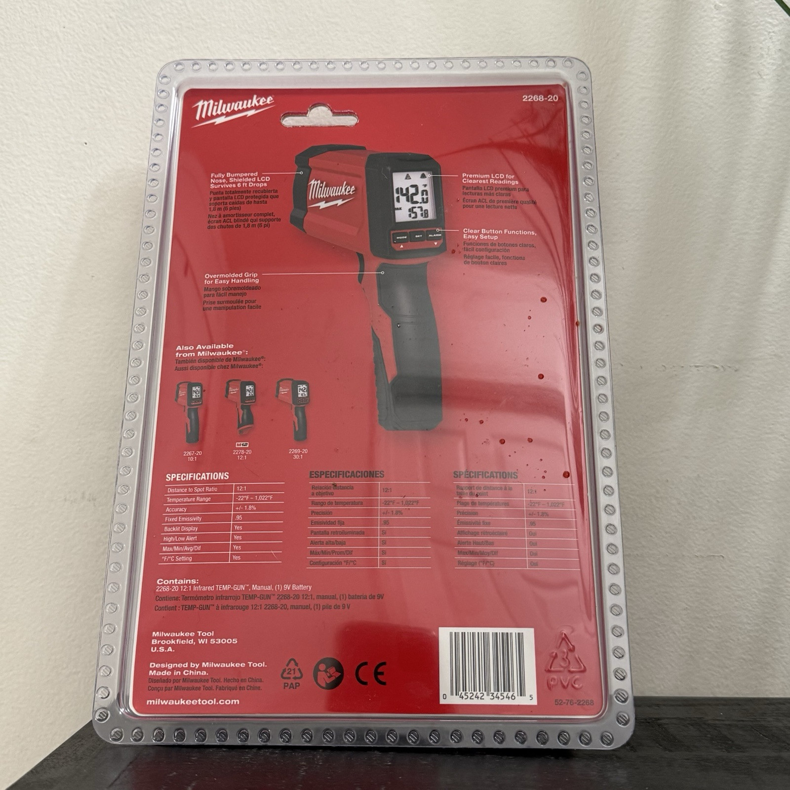 Milwaukee 2268-20 12:1 INFRARED TEMP GUN With 9V Battery New With Tags NWT