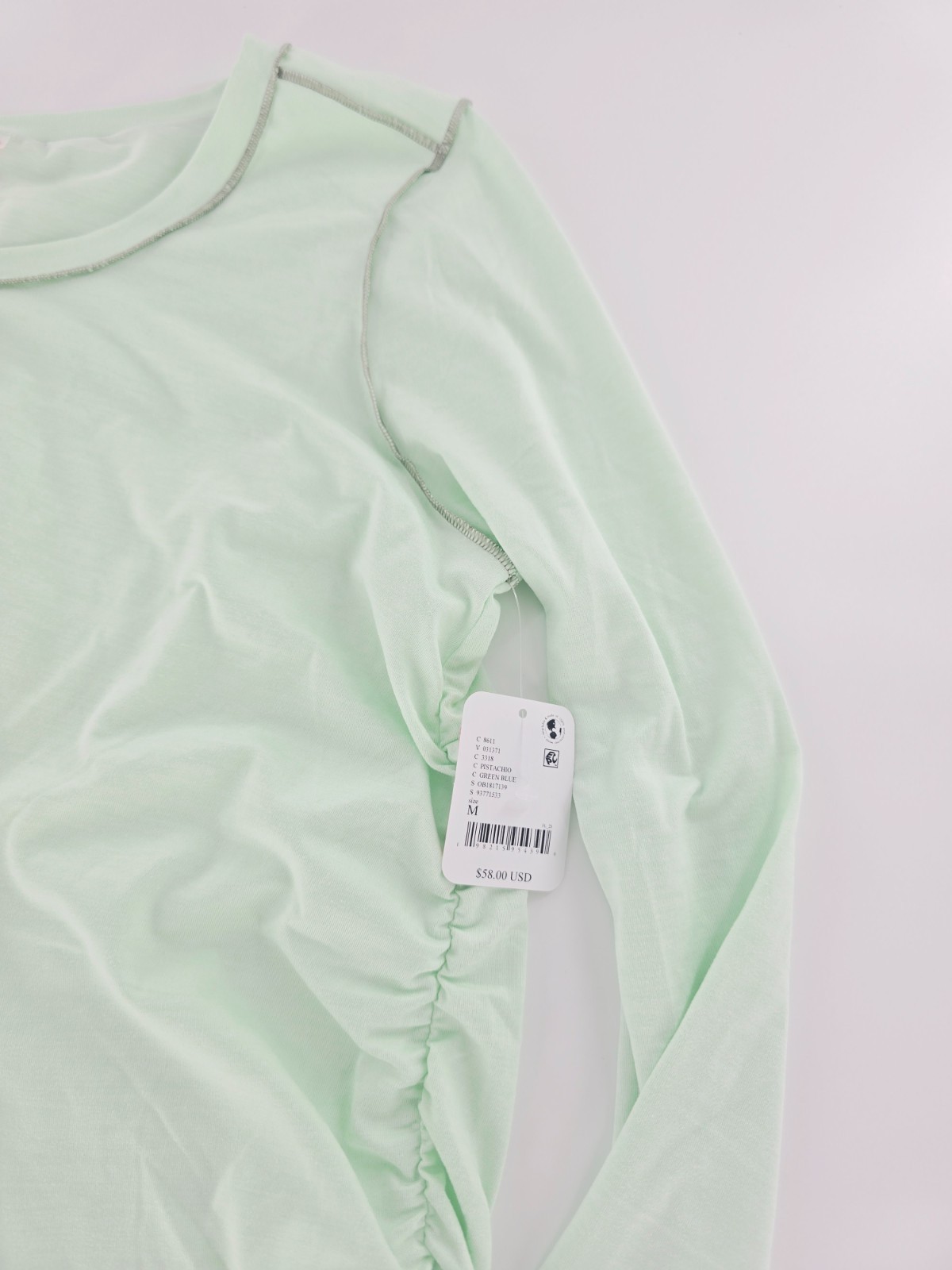 Free People FP Movement Right On Run Long Sleeve Shirt Green Blue Size Medium M