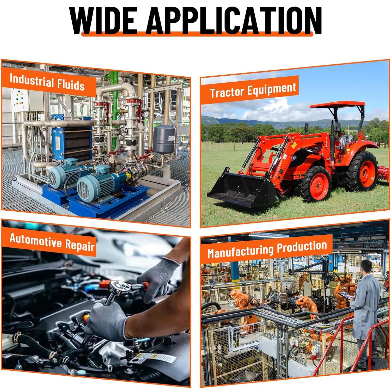 33FT 1/4" Hydraulic Hose w/ 16 Fittings (JIC Female & NPTF Male & JIC Female 90°