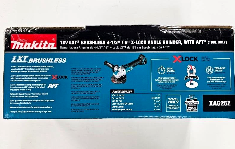 NEW IN BOX Makita XAG25Z 18V Cordless Brushless X-Lock 4.5 - 5" Grinder 18 Volt