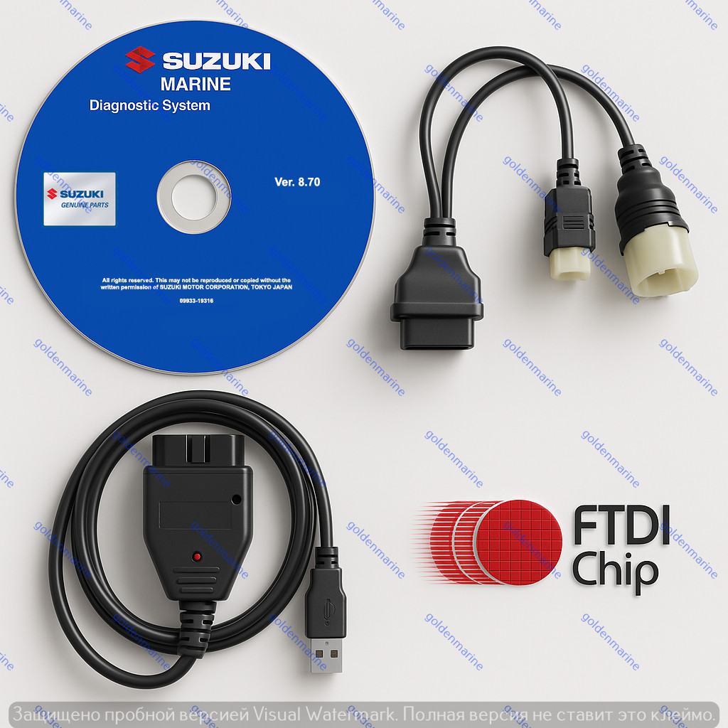 Diagnostic USB Cable Kit for Suzuki SDS 8.70 Outboard Boat Marine