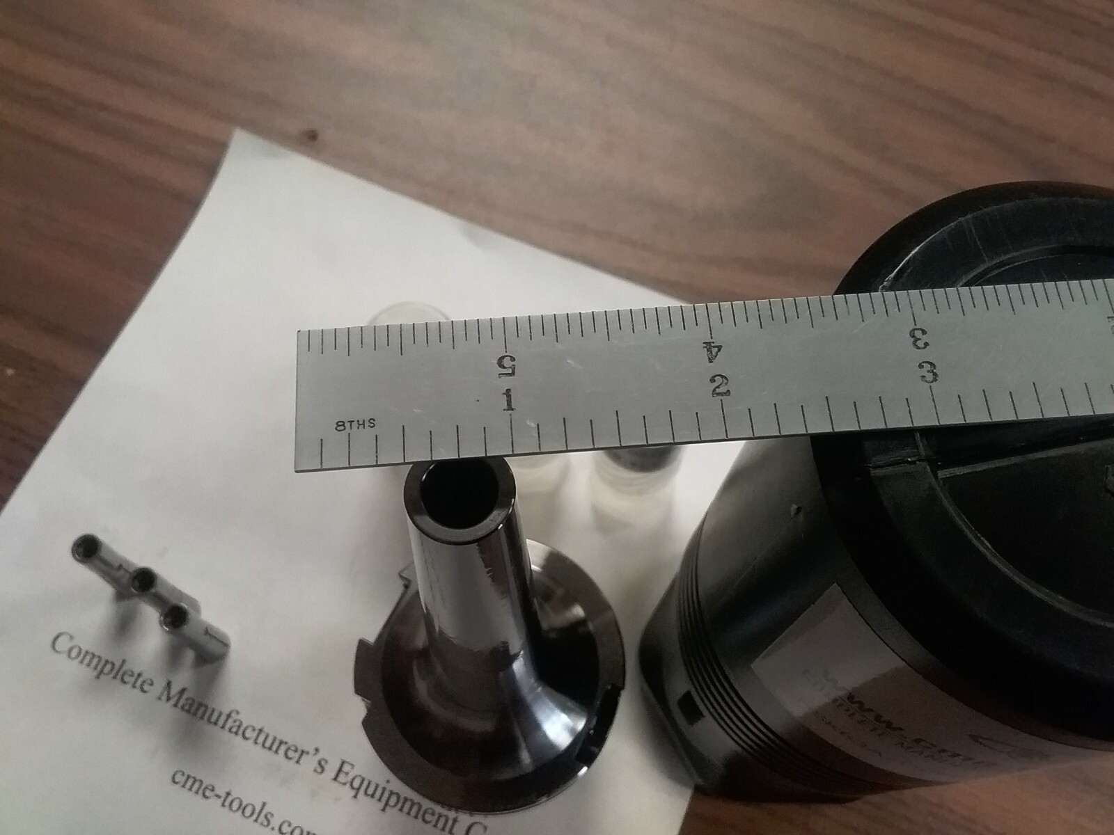 Slim Fit Collet Chuck HSK63A-DC06-6" & 3 Collets 1/8",3/16",1/4" #HSK63A-DC06-6