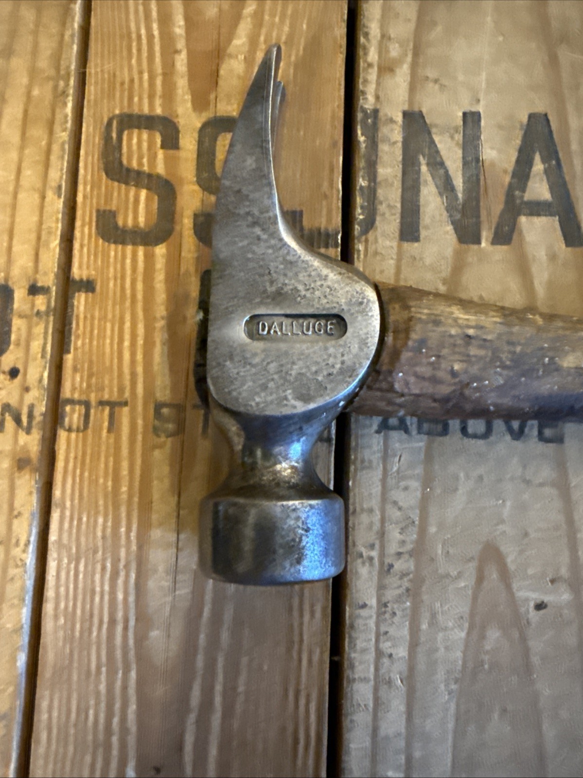 Rare Vtg Dalluge Straight Claw California Framing Hammer Original Handle 19 Oz