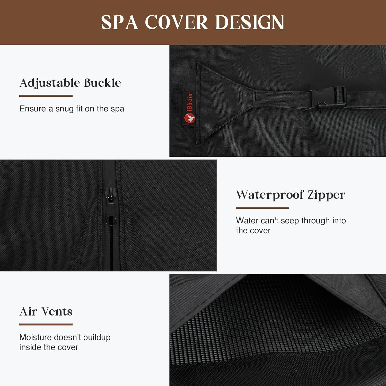 Outdoor Waterproof and Weatherproof Hot Tub Cover 85 X 85 Inch Fit 84 X 84 or 83