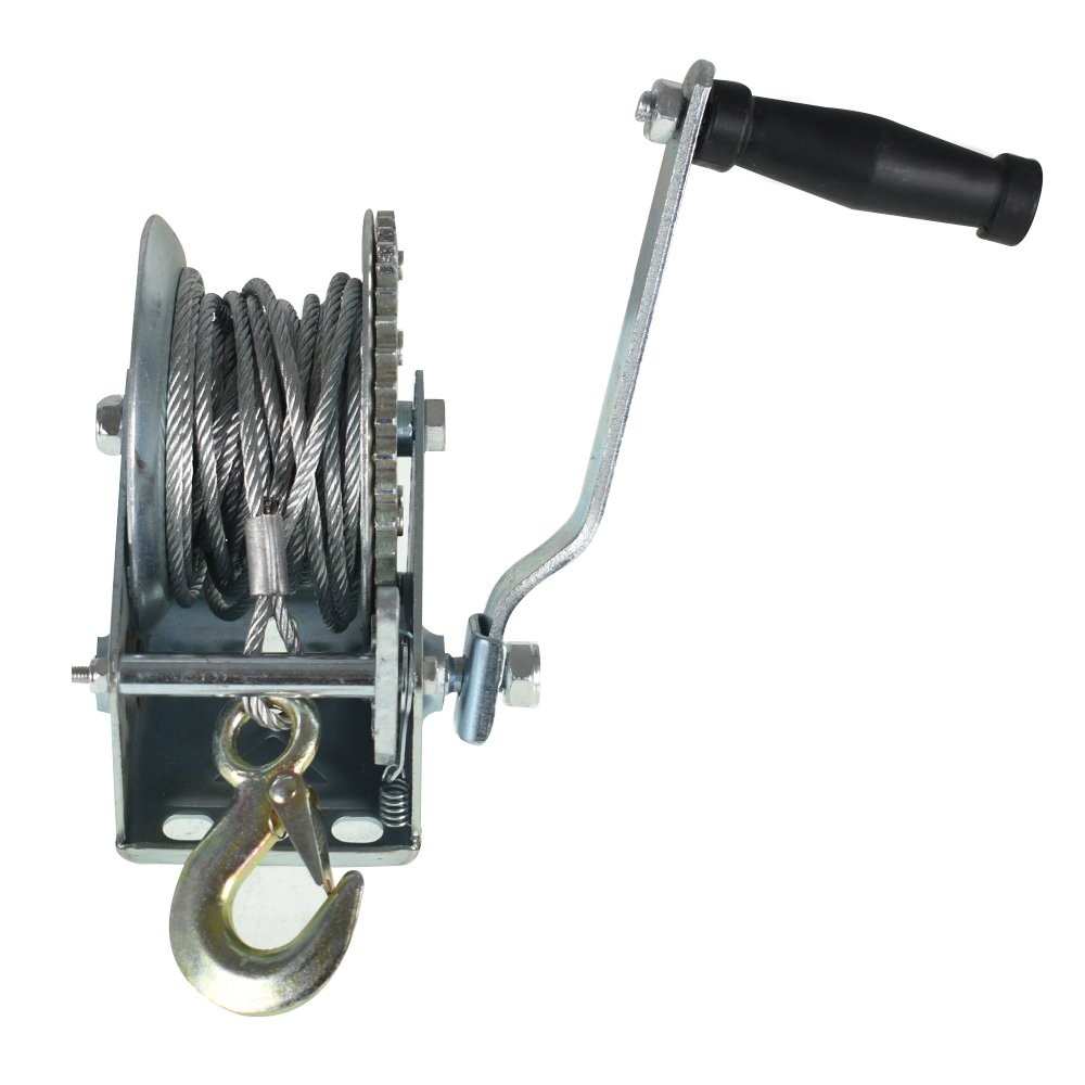 1600lbs Hand Winch Boat Winch Hand Crank Winch With 32ft Cable Manual Winches