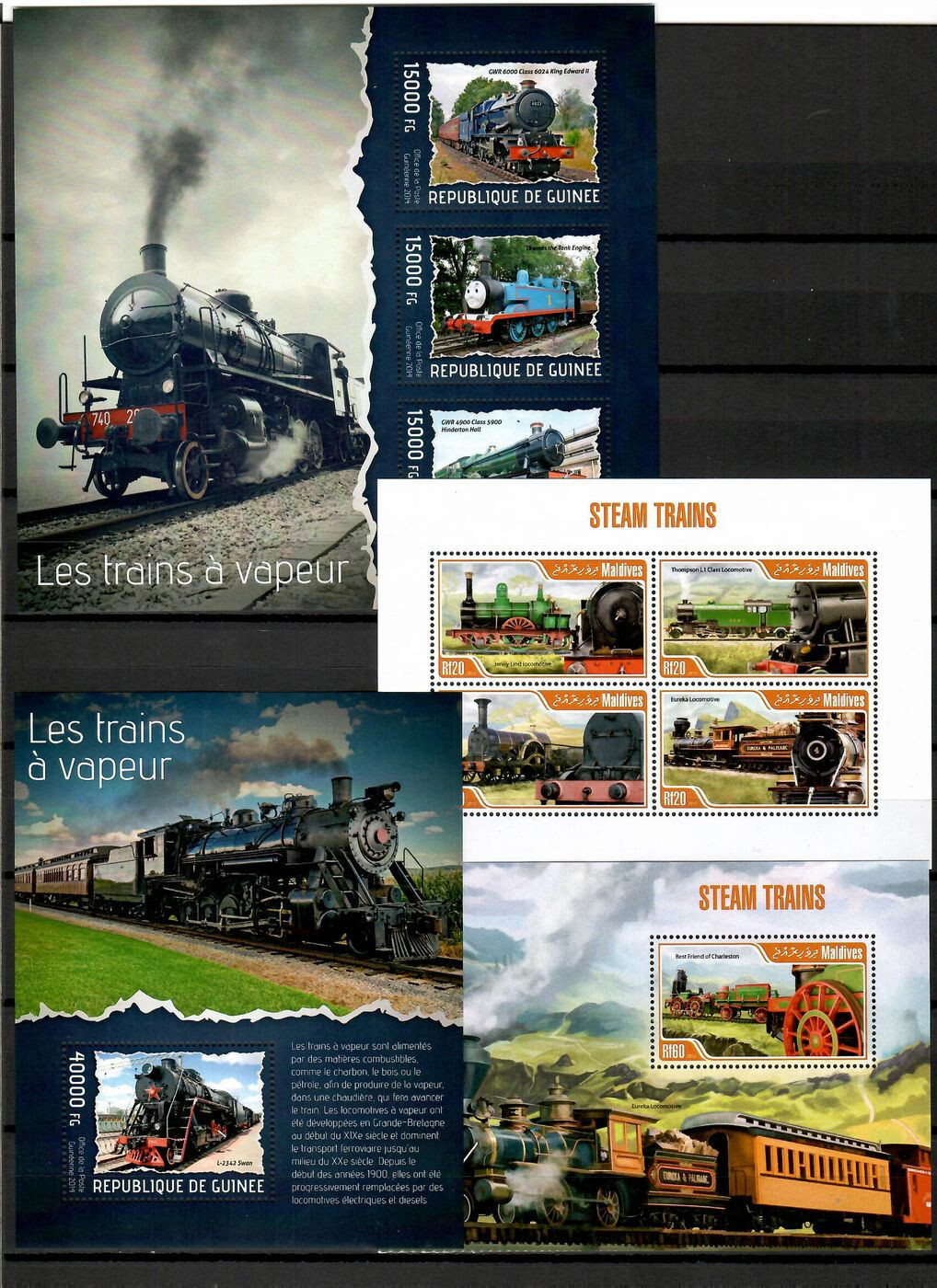 Steam locomotives trains railway 50 sheets MNH Collection [1] until 2014 #CNA162