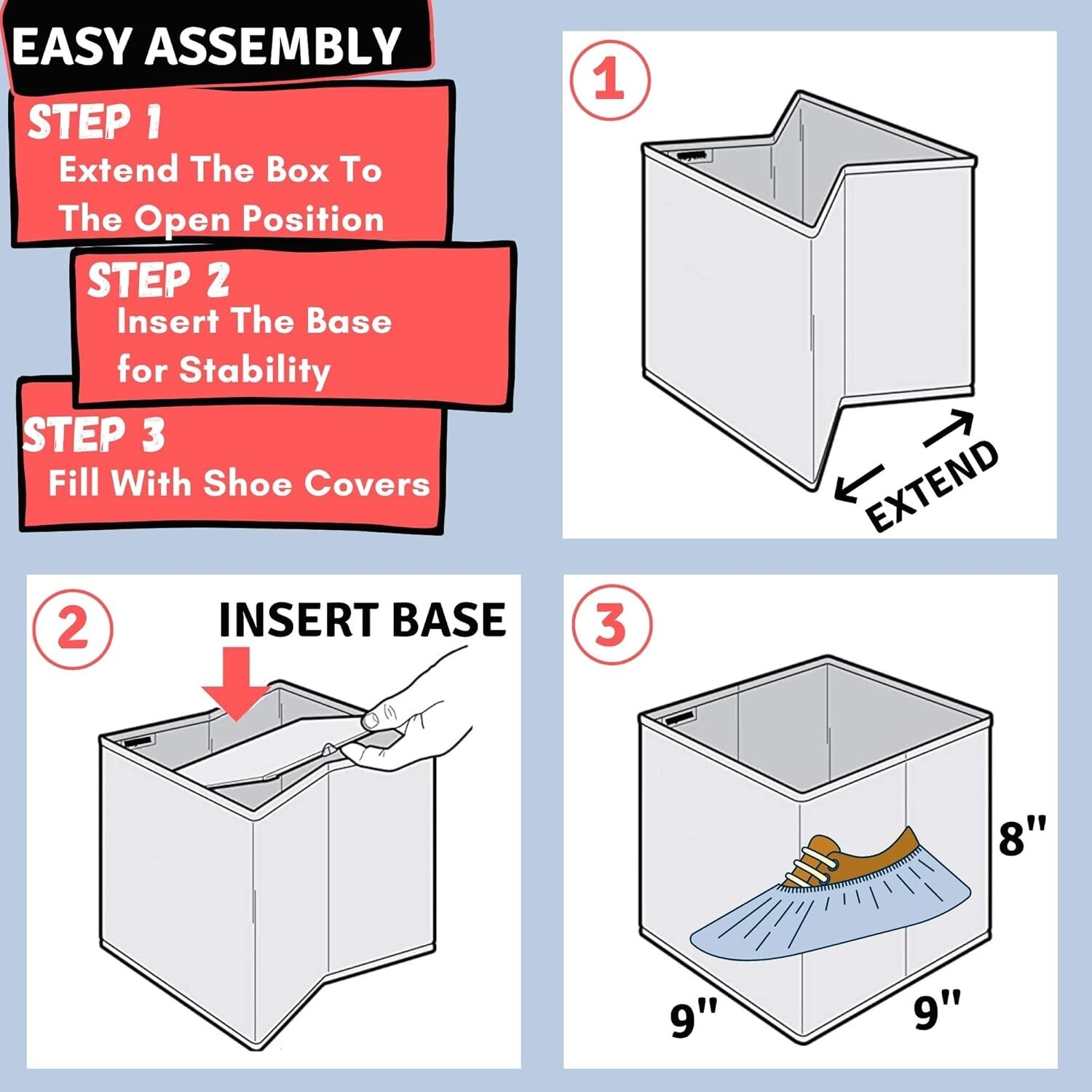 Foldable Collapsible Shoe Cover Holder Box, for Realtor Listings and Open Houses